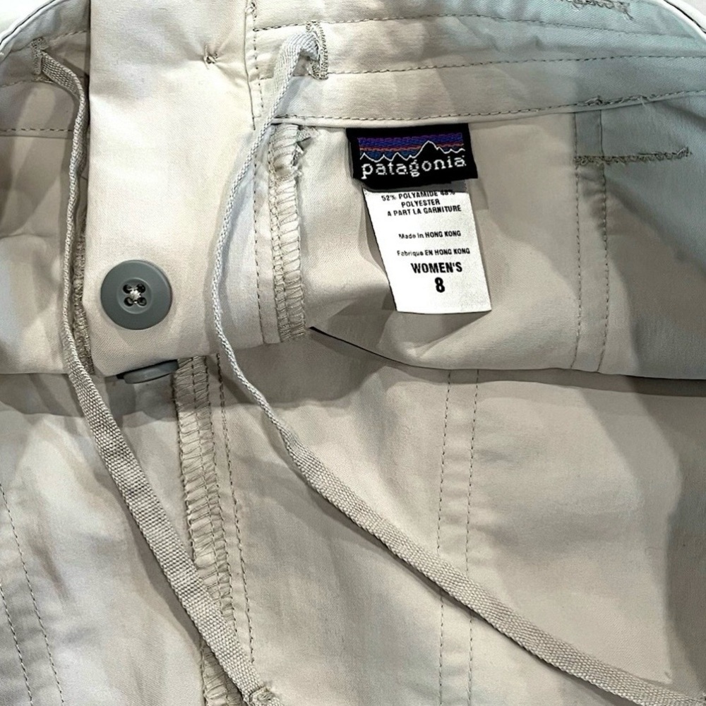 PATAGONIA Women’s Convertible Length Pants Tan Size 8  Tan Outdoor Hiking - Picture 8 of 9